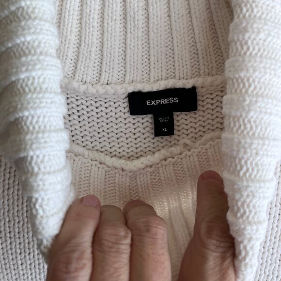 Express Y2K Fair Isle Turtleneck Chunky 3D Knit Cozy Preppy Classic Capsule XL - Picture 2 of 6